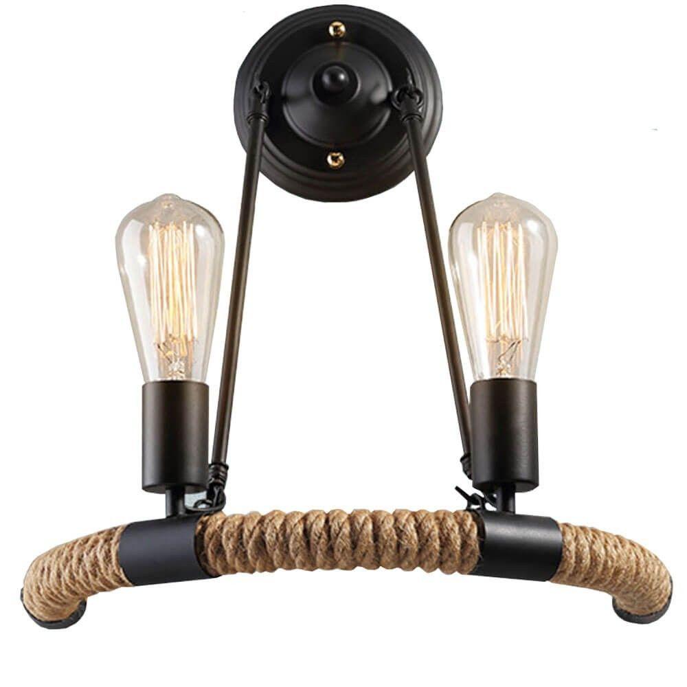 American Metal hemp rope Bar Counter Wall Lamp Stair Corridor Loft Balcony Wall Light Industrial project Wall Lamp 1