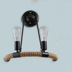American Metal hemp rope Bar Counter Wall Lamp Stair Corridor Loft Balcony Wall Light Industrial project Wall Lamp 2