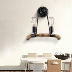 American Metal hemp rope Bar Counter Wall Lamp Stair Corridor Loft Balcony Wall Light Industrial project Wall Lamp 3