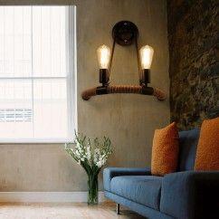 American Metal hemp rope Bar Counter Wall Lamp Stair Corridor Loft Balcony Wall Light Industrial project Wall Lamp 4
