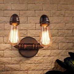 Antique Metal Tube Bar Counter Wall Light Stair Corridor American Country Rustic Balcony Wall Lamp Style Restaurant Wall Light 2