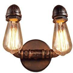 Antique Metal Tube Bar Counter Wall Light Stair Corridor American Country Rustic Balcony Wall Lamp Style Restaurant Wall Light 3