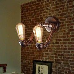 Antique Metal Tube Bar Counter Wall Light Stair Corridor American Country Rustic Balcony Wall Lamp Style Restaurant Wall Light 5