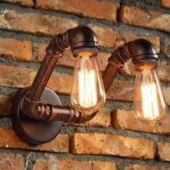 Antique Metal Tube Bar Counter Wall Light Stair Corridor American Country Rustic Balcony Wall Lamp Style Restaurant Wall Light 6