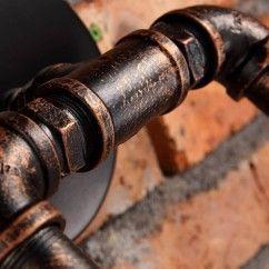 Antique Metal Tube Bar Counter Wall Light Stair Corridor American Country Rustic Balcony Wall Lamp Style Restaurant Wall Light 8