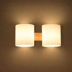 Modern Wooden Glass Cylinder Bedroom Bedsides Wall Lamp Corridor Balcony Hallway Wall Lighting Fixtures 4