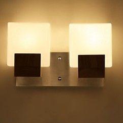 Contracted Japanese Wooden Corridor Wall Lamp Chinese Bedroom Wall Sconce Glass Cube Bedsides Stair Case Wall Fixtures 3