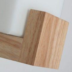 Contracted Japanese Wooden Corridor Wall Lamp Chinese Bedroom Wall Sconce Glass Cube Bedsides Stair Case Wall Fixtures 5