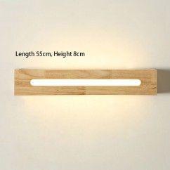 LED Wooden Bathroom Wall Lights Mirror Front Bedroom Bedsides LED Wall Sconce Cabinet Japanese Corridor Wall Lighting Fixtures 4