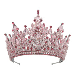 Baroque Queen Crowns For Pageant Miss Universe Crystal Big Bridal Tiara Crown For Wedding Quinceanera Bride Diadem Headpiece