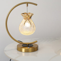 Exquisite Jellyfish Bedroom Bedside Table Light Golden Circle Dining Room Living Room Moon Led Table Lamp Lucky Bag Home