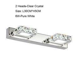 Square Crystal LED Vanity Lights Bathroom Light Over Mirror Bathroom Light Fixtures Chrome Bathroom Wall Lights 3