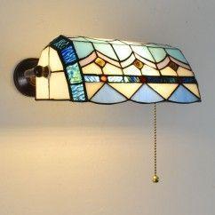 Tiffany Corridor Wall Lights Bedroom Bedsides Beige Glass Lampshade Wall Sconce Balcony Porch Mirror Front Bathroom Wall Light 3