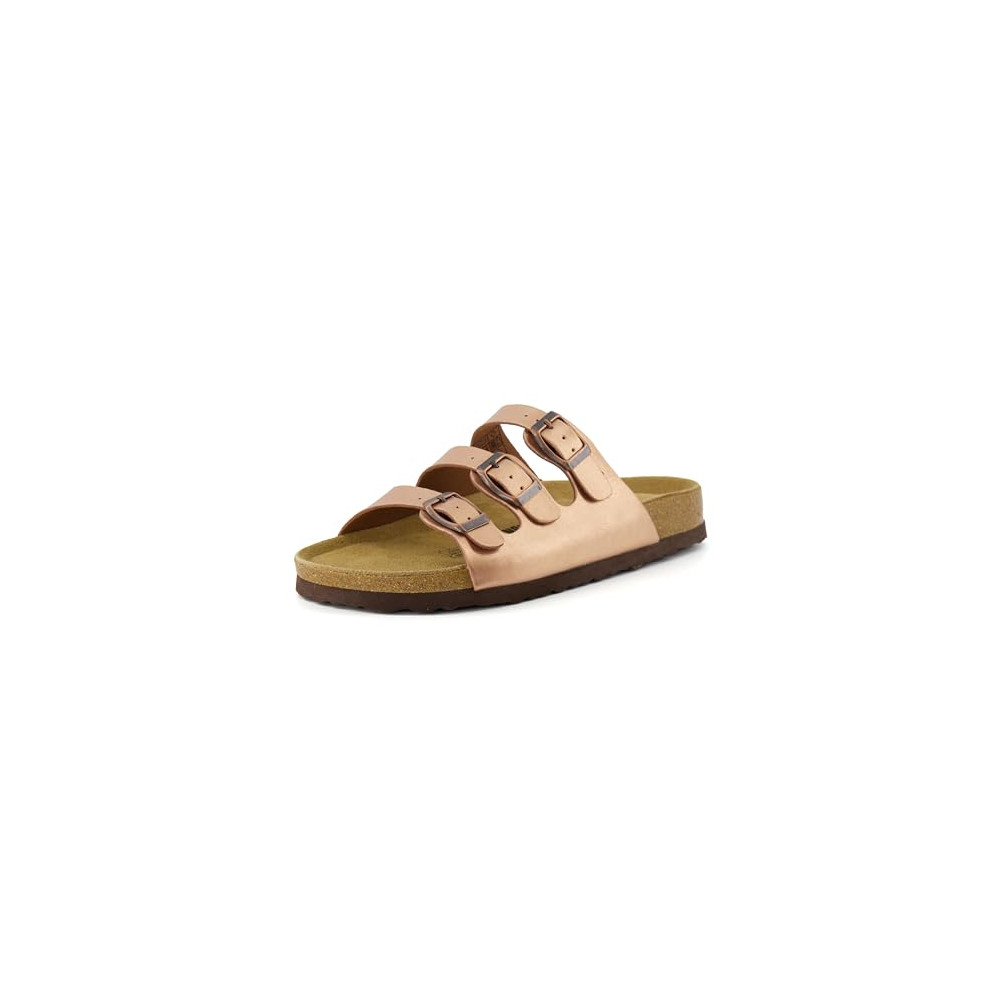 CUSHIONAIRE Women's Lela Cork footbed Sandal with +Comfort
