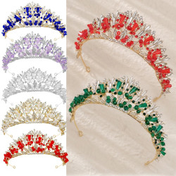 Luxury Handmade Crystal Rhinestone Crown Wedding Bridal Party birthdayr Rhinestone Alloy Tiara