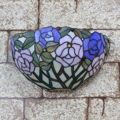 Tiffany Colorful Glass Bedroom Bedsides Wall Lamp Mediterranean Beads Flowers Semi-Circle Hotel Club Corridor Wall Lights 3