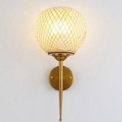 Southeast Asian Bamboo Corridor Torch Wall Lights Handmade Craft Hotel Stair Case Cup Shape Wall Lamp 2