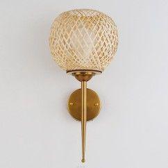 Southeast Asian Bamboo Corridor Torch Wall Lights Handmade Craft Hotel Stair Case Cup Shape Wall Lamp 3