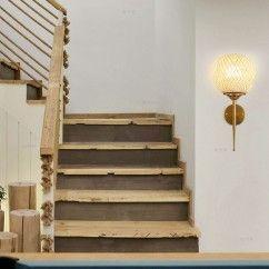 Southeast Asian Bamboo Corridor Torch Wall Lights Handmade Craft Hotel Stair Case Cup Shape Wall Lamp 7