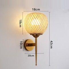 Southeast Asian Bamboo Corridor Torch Wall Lights Handmade Craft Hotel Stair Case Cup Shape Wall Lamp 10