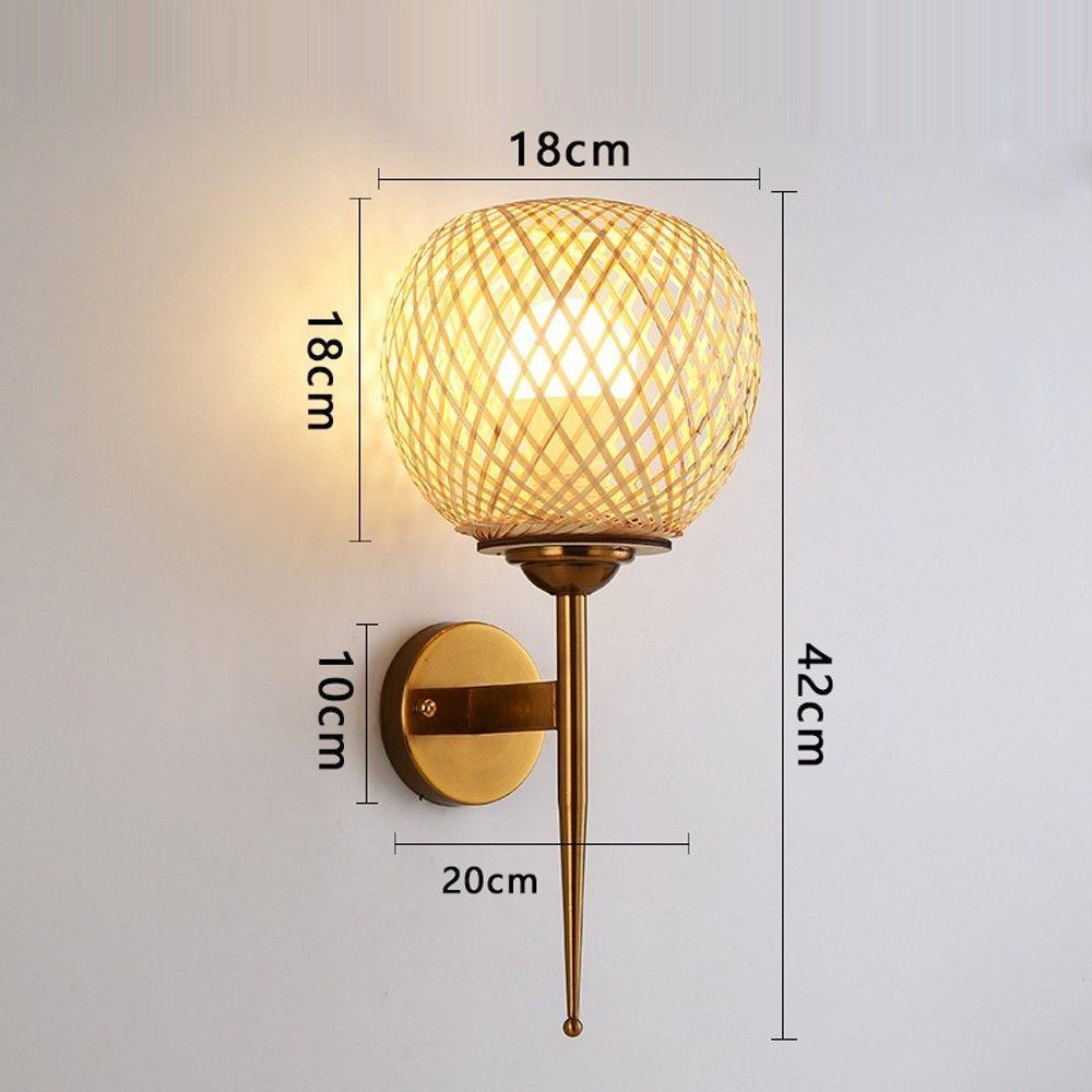 Southeast Asian Bamboo Corridor Torch Wall Lights Handmade Craft Hotel Stair Case Cup Shape Wall Lamp 10