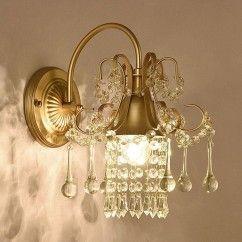 Corridor Crystal Wall Lamp Pastoral French Bedroom Wall Lighting American Village Balcony Living Room Wall Sconces 2