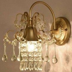 Corridor Crystal Wall Lamp Pastoral French Bedroom Wall Lighting American Village Balcony Living Room Wall Sconces 6