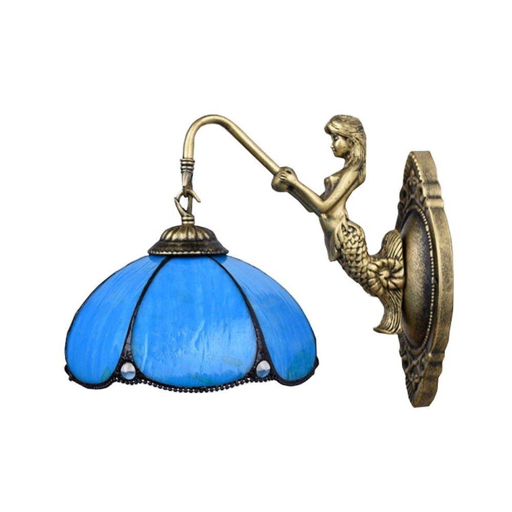 Tiffany Resin Mermaid Glass Corridor Wall Lamps Stair Case Bronze Bedroom Bedsides Wall Sconce Balcony Wall Lighting Fixtures 1