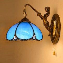 Tiffany Resin Mermaid Glass Corridor Wall Lamps Stair Case Bronze Bedroom Bedsides Wall Sconce Balcony Wall Lighting Fixtures 3