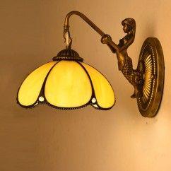 Tiffany Resin Mermaid Glass Corridor Wall Lamps Stair Case Bronze Bedroom Bedsides Wall Sconce Balcony Wall Lighting Fixtures 8