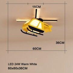 LED Helicopter Ceiling Light Modern Kid's Bedroom Metal Plane Lamp Study Room Ceiling Lamps 3