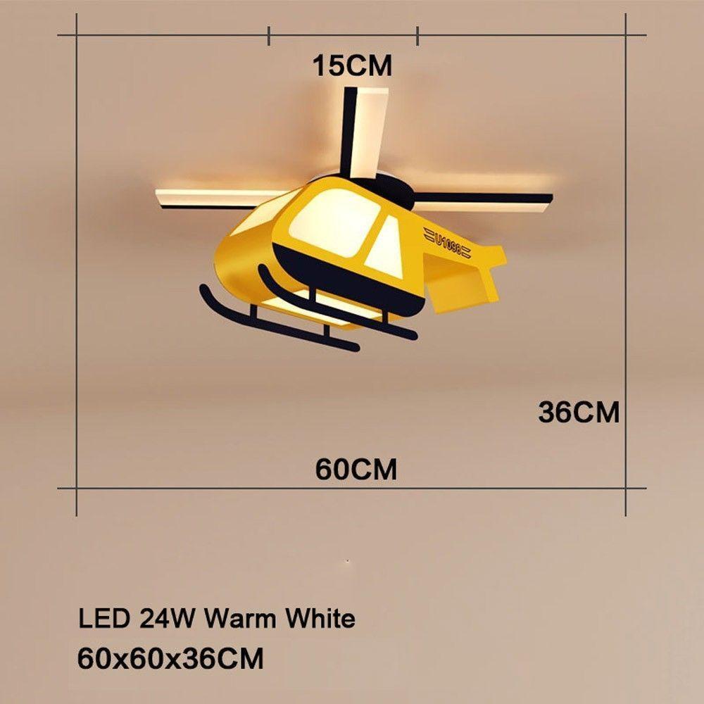 LED Helicopter Ceiling Light Modern Kid's Bedroom Metal Plane Lamp Study Room Ceiling Lamps 3