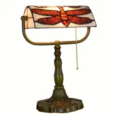 Tiffany Study Room Desk Light Bronze Metal Base Bedroom Table Lamp European American Bank Table Light 1