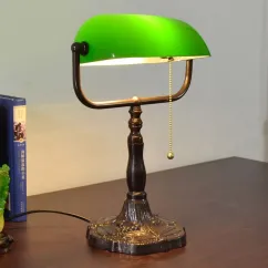 Tiffany Study Room Desk Light Bronze Metal Base Bedroom Table Lamp European American Bank Table Light 13