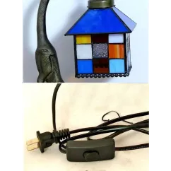 Tiffany Metal Cat Bedroom Bedsides Table Lamp Glass Lampshade Study Room Club Desk Lamp Table Light 23