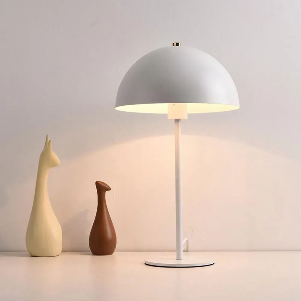 Modern Bedroom Bedsides Table Light Painted Metal Mushroom Lampshade Study Room Desk Lamps Recreation Table Lighting Fixture 9