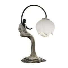 Chinese Resin Lotus Table Lamp Classical Buddha Vintage Table Lamps Lighting 1