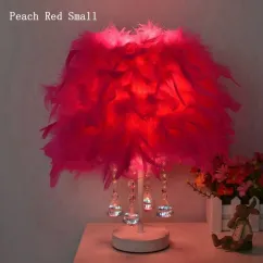 Modern Colored Feather Bedroom Bedsides Table Lights Wedding Crystal Hanging table Lamps Study Room Desk Lighting Fixtures 5