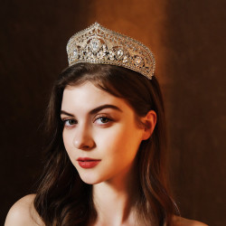 Wedding Bride Wedding Dress Headwear Crown Alloy Rhinestone Tiaras Women's Classic Party Dress Accessories