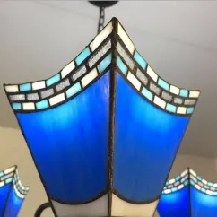 Tiffany Restaurant Chandelier Living Room Dining Room Mediterranean Glass Ceiling Pendant Lamps 5