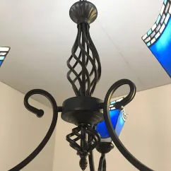 Tiffany Restaurant Chandelier Living Room Dining Room Mediterranean Glass Ceiling Pendant Lamps 7