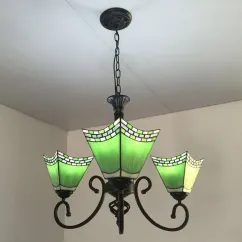 Tiffany Restaurant Chandelier Living Room Dining Room Mediterranean Glass Ceiling Pendant Lamps 8