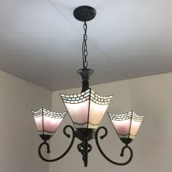 Tiffany Restaurant Chandelier Living Room Dining Room Mediterranean Glass Ceiling Pendant Lamps 9