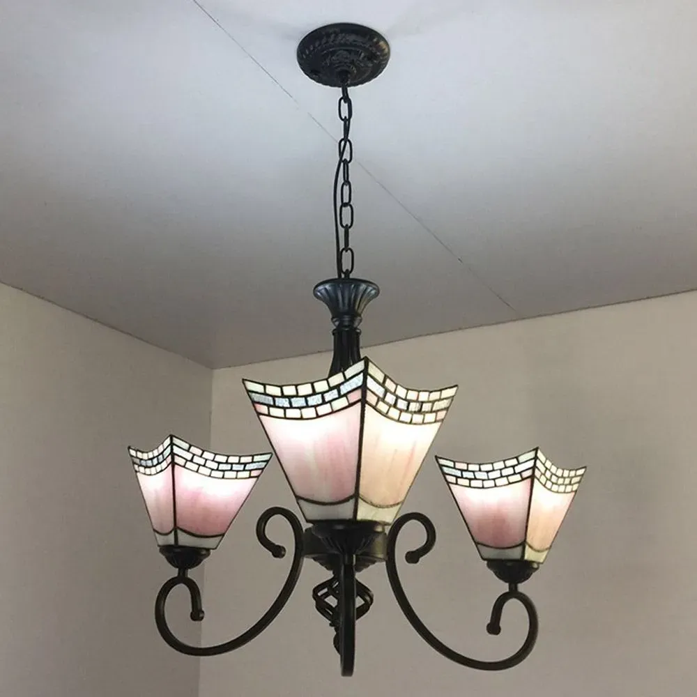 Tiffany Restaurant Chandelier Living Room Dining Room Mediterranean Glass Ceiling Pendant Lamps 9