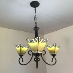 Tiffany Restaurant Chandelier Living Room Dining Room Mediterranean Glass Ceiling Pendant Lamps 11