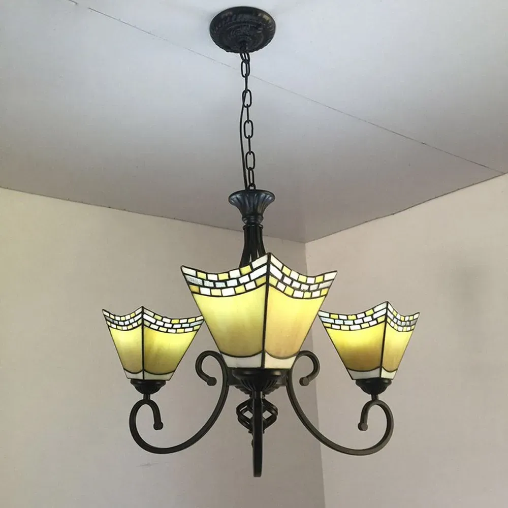 Tiffany Restaurant Chandelier Living Room Dining Room Mediterranean Glass Ceiling Pendant Lamps 11