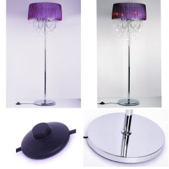 Modern Crystal Living Room Floor Lamp European Fabric Lampshade crystal hanging Bedroom Bedsides crystal Floor Fixtures 2