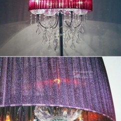 Modern Crystal Living Room Floor Lamp European Fabric Lampshade crystal hanging Bedroom Bedsides crystal Floor Fixtures 3