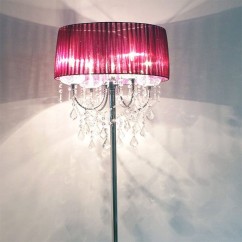 Modern Crystal Living Room Floor Lamp European Fabric Lampshade crystal hanging Bedroom Bedsides crystal Floor Fixtures 13