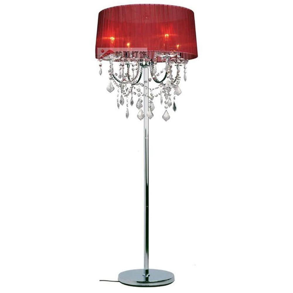 Modern Crystal Living Room Floor Lamp European Fabric Lampshade crystal hanging Bedroom Bedsides crystal Floor Fixtures 14